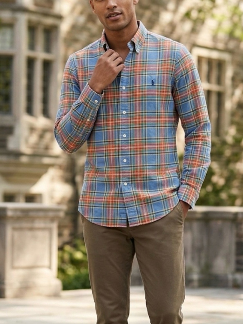 Ralph Lauren Blue Plaid Button-Down Shirt